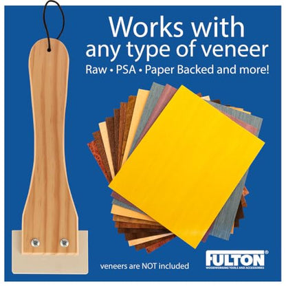 Fulton Veneer Scraper with Beveled Edges and Hardwood Handle for Applying