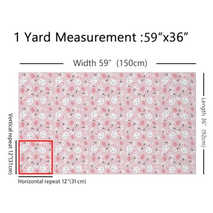 Feelyou Cartoon Rabbits Easter Fabric by The Yard 1 Yard Soft - color: Multi 003, size: 1 Yard