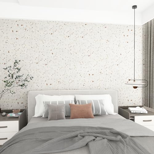 Boobest Cream Terrazzo Marble Contact Paper for Kitchen Countertop Laminate - color: Cream, size: 23.6" x 196.8"