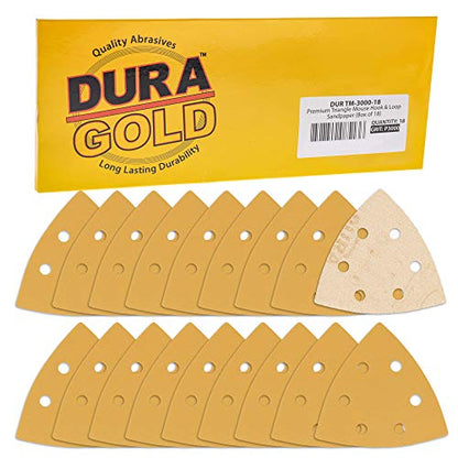 Dura-Gold Premium Triangle Oscillating Mouse Sanding Sheets - 3000 Grit - size: 3000-Grit