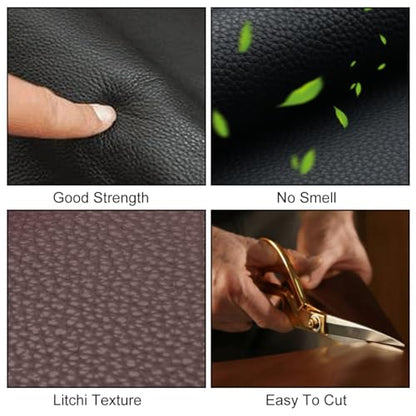 Litchi 8 Pieces 8x12 Inch Litchi Grain Texture Faux Leather Fabric Sheets for Bows and Earrings