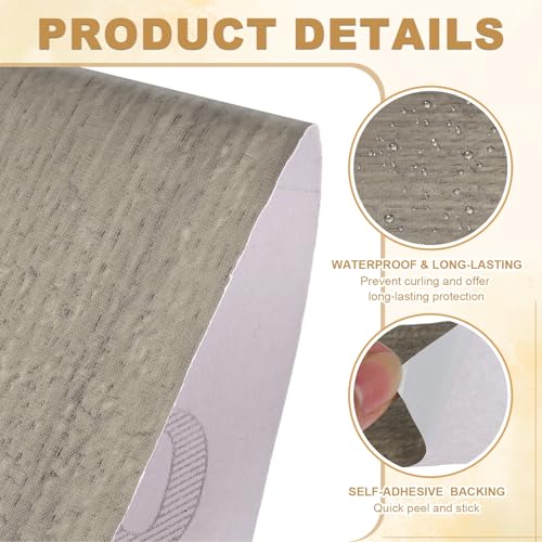 Wood Grain Repair Tape 2" x33', Self Adhesive Realistic Textured Repair Patch Peel and Stick Wood Tape with Scraper for Floor Door Window Furniture Table Gray Oak