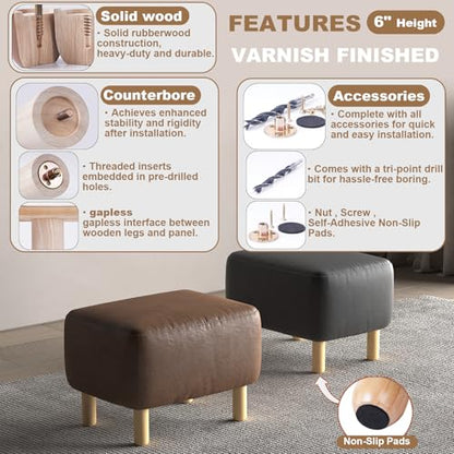 6 Inch Heavy Duty Natural Wooden Furniture Legs Set of 4 - Solid Cylindrical Wood Legs for Sofa, Couch & Table - Sturdy Varnished Replacement Feet (Patas para Muebles) - color: Varnished, size: 6 Inch