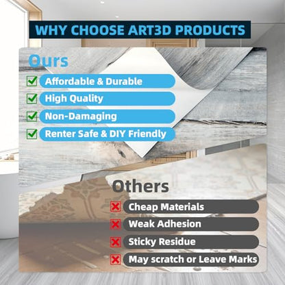 Art3d 10-Pack Peel and Stick Vinyl Floor Tiles (15 Sq.Ft), Dust Grey - color: Dust Grey