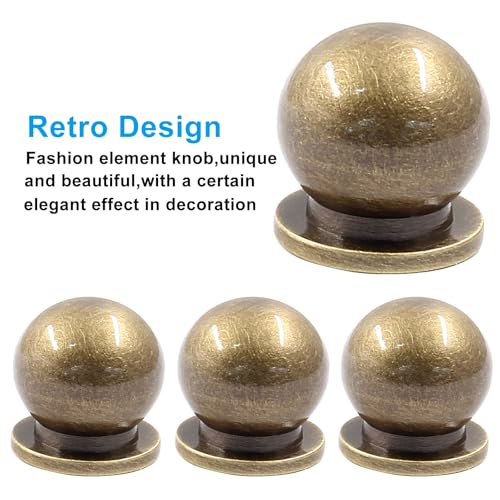 Jiozermi 4 Pack Mini Round Solid Brass Knobs, 1/2 Inch (12mm), Bronze - color: Bronze, size: 1/2 Inch(12mm)