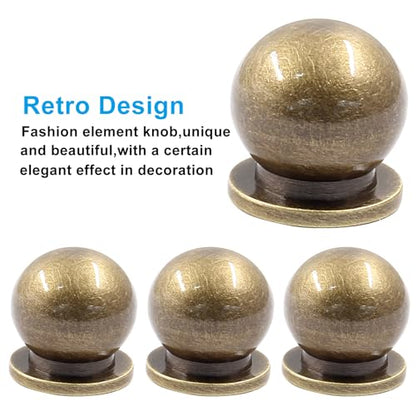 Jiozermi 4 Pack Mini Round Solid Brass Knobs, 1/2 Inch (12mm), Bronze - color: Bronze, size: 1/2 Inch(12mm)