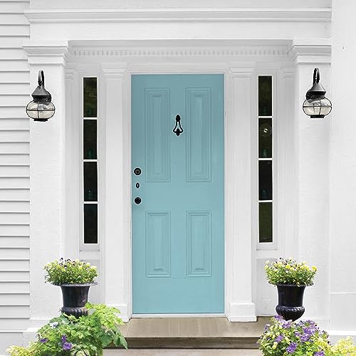 Glidden Total Exterior Paint & Primer All-in-One, Kingston Aqua/Aqua-Blue, Semi-Gloss, 1 Gallon - color: Kingston Aqua, size: 128 Fl Oz (Pack of 1)