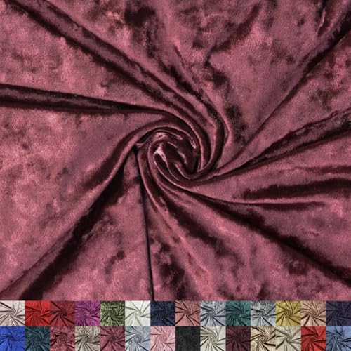 Panne Crushed Velvet Fabric by the Yard - 58/60" Wide Velvet Velour Cloth - Luxurious Fabric for Sewing Dresses, Upholstery & DIY Crafts - 97% Polyester 3% Spandex - Acaiberry - 1 Yard - color: Acaiberry, size: Precut 1 Yard