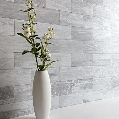 AULIGET 100 Piece Peel and Stick Backsplash PVC Tile, 3 Inch x 6 Inch White Birch Stick on Wall Tiles for Backsplash Kitchen, Bathroom, Laundry Room, Camper, Fireplace - color: White Birch