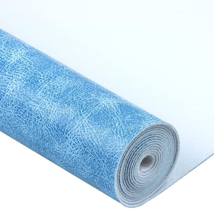 Faux Leather Fabric Soft 12"X53"(30cm x135cm) PU Faux Leather Sheets Suitable for Different Manual DIY Projects (Sky Blue) - color: Sky Blue