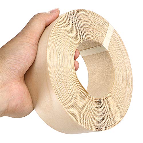 Skelang 2'' × 50' Birch Edge Banding, Roll Wood Edge Tape, Iron-on Veneer Banding with Hot Melt Glue, Pre-glued Edge Banding for Covering Edge of Table, Door, Shelf, Cabinet Hardboard, Fiberboard - size: 2'' x 50'
