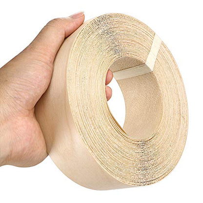 Skelang 2'' × 50' Birch Edge Banding, Roll Wood Edge Tape, Iron-on Veneer Banding with Hot Melt Glue, Pre-glued Edge Banding for Covering Edge of Table, Door, Shelf, Cabinet Hardboard, Fiberboard - size: 2'' x 50'