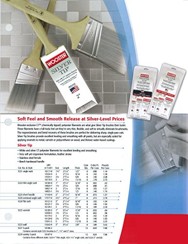 Wooster Brush 5221-1 1/2 Silver 5221-3 Tip Angle Sash Paintbrush, 1-1/2 Inch - size: 1-1/2 Inch