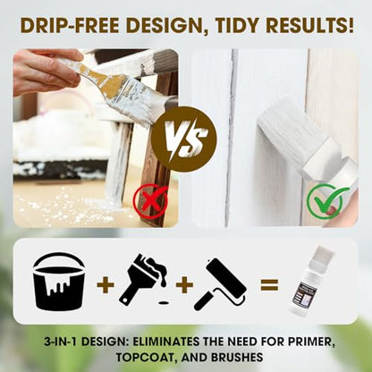 Wood Touch Up Paint, Multi Surface Touch Up Paint Pen, Refinishing for Door, Cabinets, Furniture, Metal - No Sanding, Fast-Drying, Water-Based Multi-Surface (6.35 Oz)