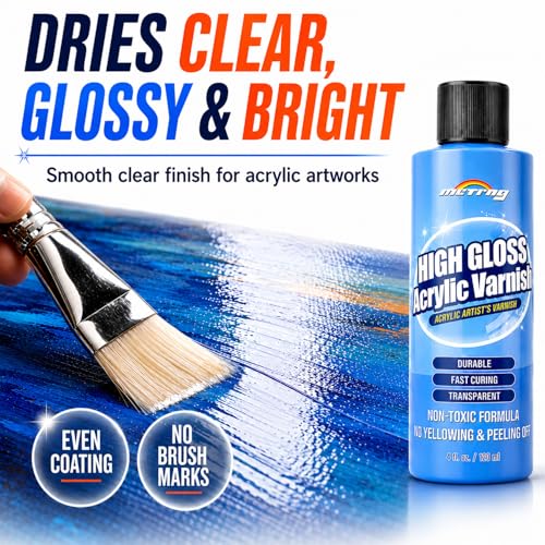 Clear Acrylic Paint Sealer, High Gloss Varnish for Acrylic Painting - color: Gloss