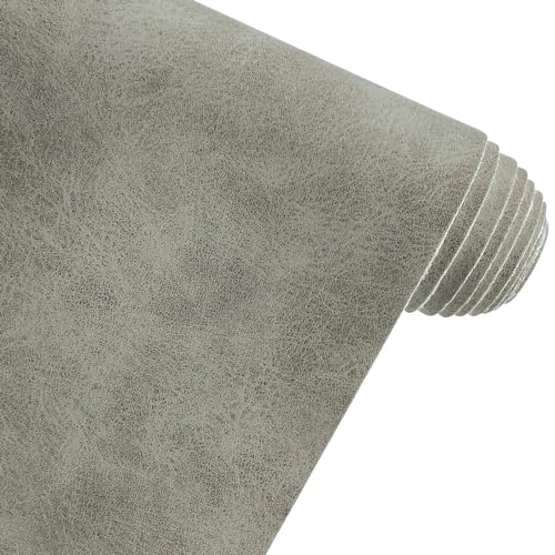 XHT 30 x 135 cm Suede PU Faux Leather Fabric, Soft Smooth Crafts Synthetic Fabric for DIY Handicraft Wallets Bags Making (Gray) - color: Gray