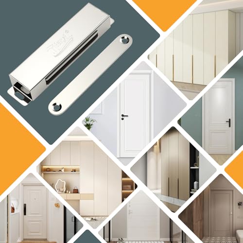 Jiayi 2 Pack Door Magnets Heavy Duty 90 Lbs Cabinet Magnets Stainless Steel Strong Magnetic Catch for Kitchen Cupboard Wardrobe Closet RV Cabinet Drawer Latch Closure - size: 90 lb (2 Pack) - Silver