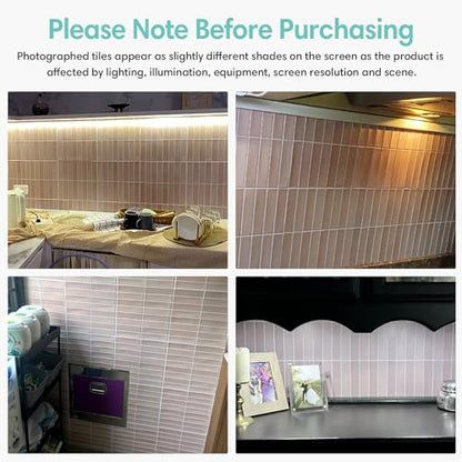 Commomy Peel and Stick Tile - 10 Pcs of 11.8'' x 11.8'' Vertical 3D Beige Peel and Stick Backsplash for Kitchen and Bathroom Interior Wall Tile(Matte Surface, Covers 10 sq.ft) - color: Modren Art