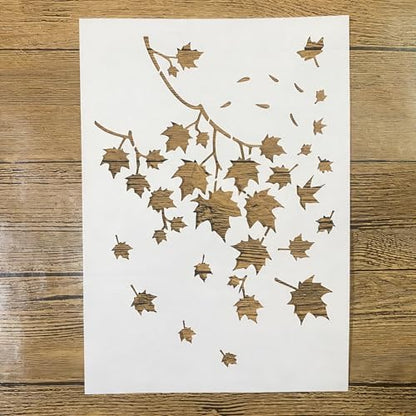 TIAMECH A4 Reusable Maple Leaf Stencil for Painting - style: Maple Leaf