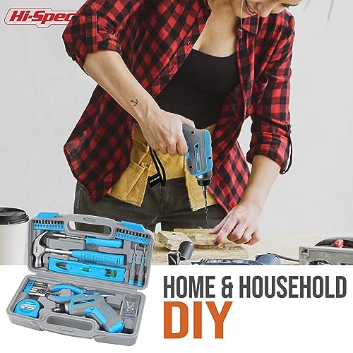 Hi-Spec 3.6V USB Electric Screwdriver for Home Repairs and Assembly,Blue - color: Blue, size: 35 Pieces