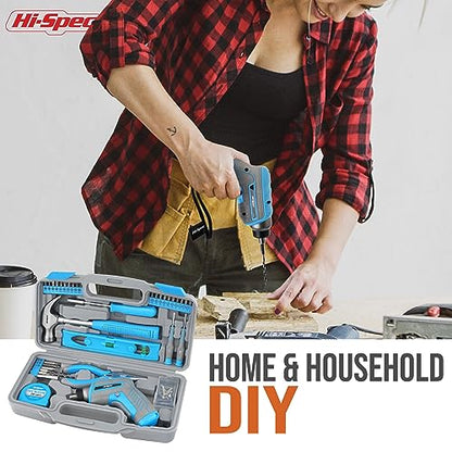 Hi-Spec 3.6V USB Electric Screwdriver for Home Repairs and Assembly,Blue - color: Blue, size: 35 Pieces