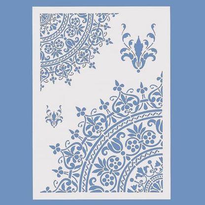 TIAMECH A4 Reusable Mandala 1/4 Wheel Stencil for Painting - style: Mandala Wheel