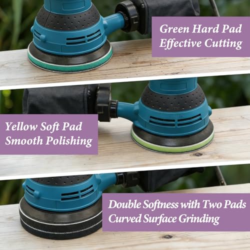 5 Inch 8 Hole Orbital Sander Foam Pads and Sanding Discs Hook and Loop - color: 4PC Pads & 20PC Sanding Discs