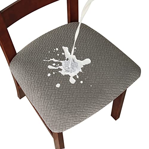 Genina Waterproof Seat Covers for Dining Room Chair Cover Set of 4 - color: Grey, size: 15-19in Waterproof