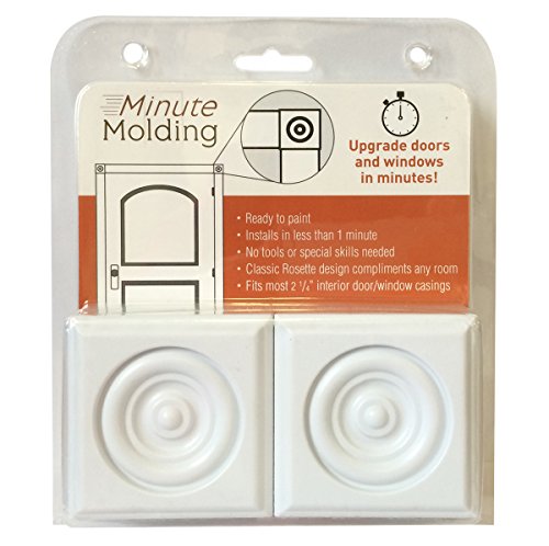 2 Piece Minute Molding Classic Plastic Block Rosette (2-3/4 in.) for Interior Doors and Windows (83051) - size: Rosette - Single Pack (2 pc)