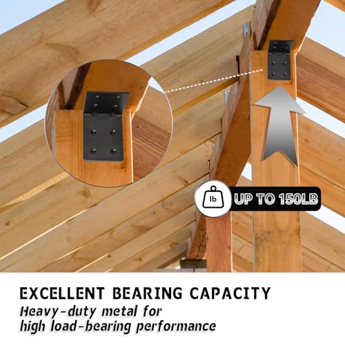 4 PCS Heavy Duty Steel Corner Brackets, 4"x4"x3" 90 Degree L Right Angle Bracket, DIY L Shelf Brackets, Metal Joint Timber Connector Support for Wood Shelves, Furniture - size: 4x4x3in
