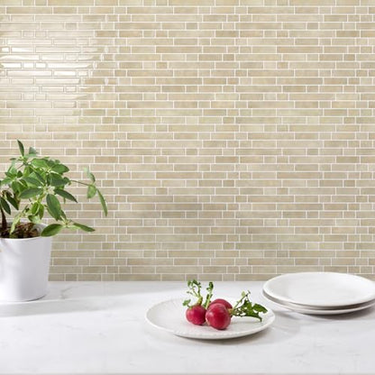 STICKGOO Thicker Peel and Stick Backsplash Tile for Kitchen and Bathroom - color: Brown