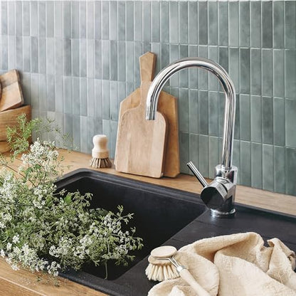 Smart Tiles Peel and Stick backsplash, Stacked Frost Gray, 11.43"x9" - color: Frost Gray