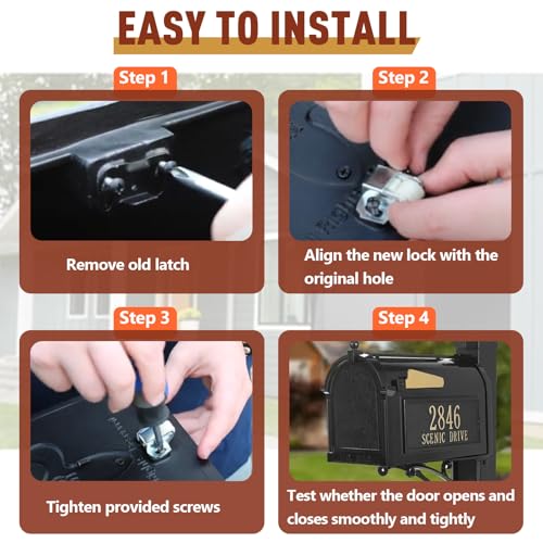 4 Pcs Mailbox Replacement Roller Catch Latch for Mailbox Cabinet RV