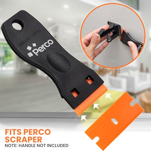 Perco Plastic Scraper Blade Refills - 1.5" Double-Edged - 10 Blades Per Box - size: Blade Refill