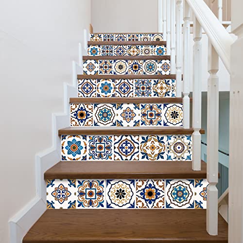 Easy Peel Stick Vinyl wall Tile Decals 4x4in Stick on backsplash,24Pc - color: Multi Color(main Brown-yellow Color) 4x4