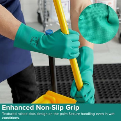 HandLove Green Chemical Resistant Nitrile Gloves - size: Large(2 Pairs)