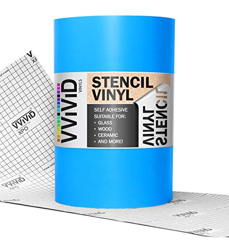 VViViD Blue Stencil Vinyl Masking Film with Anti-Bleed Technology (12" x 10ft) - size: 12" x 10ft
