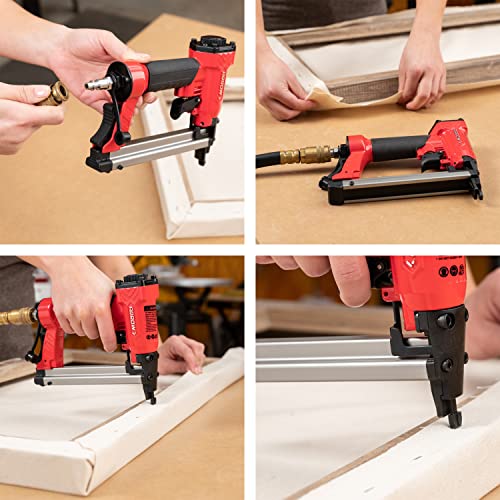 Arrow PT50 Oil-Free Pneumatic Staple Gun, Heavy-Duty Stapler, Red - size: 1 Unit