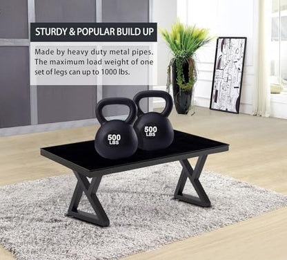 Taelakeni 22 Inch Metal Coffee Table Legs Bench Legs, Double Triangle - color: Double Triangle, size: 22 IN