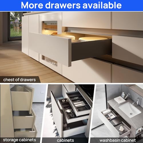 18 Inch Soft Close Undermount Drawer Slides for Frameless Cabinets - color: Soft Close Without Bracket, size: 18 Inch (450 mm)