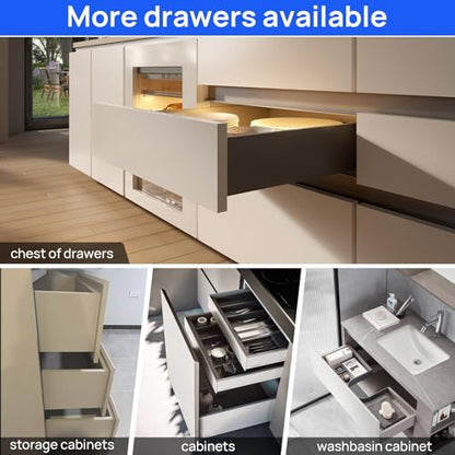 18 Inch Soft Close Undermount Drawer Slides for Frameless Cabinets - color: Soft Close Without Bracket, size: 18 Inch (450 mm)