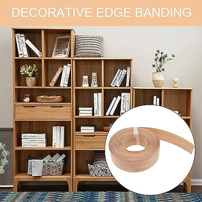 Oak Edge Banding 2 inch x 50ft Roll Wood Veneer Edging Strips Real Tape Banding for Cabinet Furniture Repair