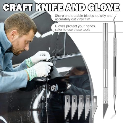 New Car Vinyl Wrap Tool Kit,Essential Car Wrap Kit for Vehicle Vinyl Wrapping Projects,Portable Cars Vinyls Wraps Kits with Vinyls Wraps Magnets/Felt Squeegee/Gloves