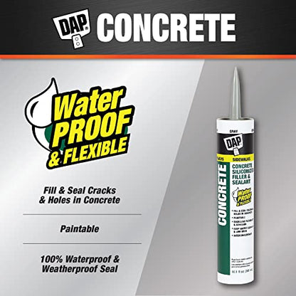 DAP Concrete and Mortar Filler and Sealant, Gray, 10.1 Oz (7079818096) - size: 10.1 Oz, Single