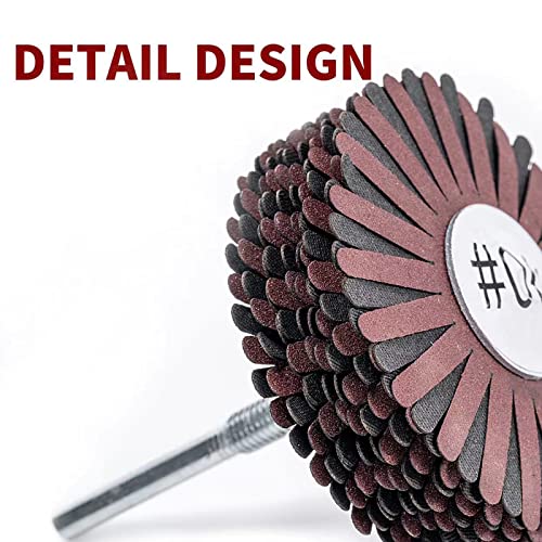 2 Pack Abrasive Flap Wheel - 120# 1/4 Inch Shank for Woodworking Root Carving Furniture Polishing,Mop Sander Sanding,Sanding Mops Woodworking Removing of Paint,Rust and Corrosion - style: 120#