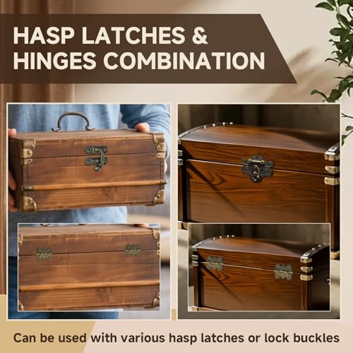 LEFTSTARER 40Pcs 1.2In Antique Cabinet Door Hinges, 20pcs latches with Screws, Bronze Butterfly Style, Small Hinges for Crafts Cabinet Wooden Jewelry Boxes (C.40 Butterfly Hinges + 20 C latches) - color: C.40 Butterfly hinges + 20 C latches