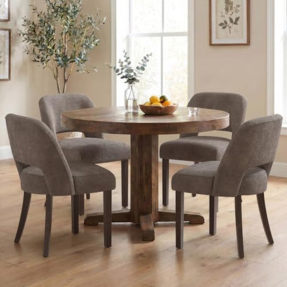 Usaint Upholstered Dining Chairs Set of 4, Modern Fabric Kitchen Chairs - color: Brown