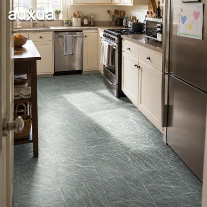 Marble Grain 12x12 Peel and Stick Floor Tile, Moss Gray Marble, 10 PCS - color: Moss Gray Marble