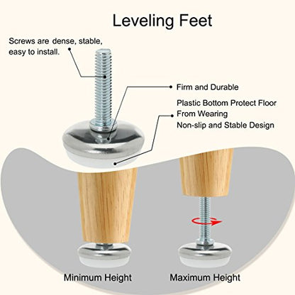 uxcell M6 x 25 x 30mm Screw on Furniture Glide Leveling Feet Adjustable Leveler Pad for Chair Industrial Machine Desk Leg 4pcs