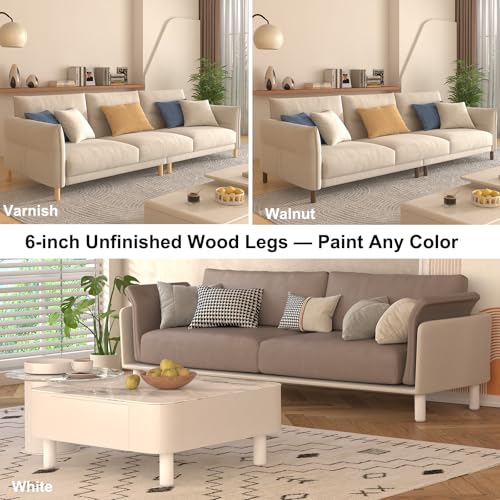 6 Inch Heavy Duty Unfinished Wood Furniture Legs Set of 4 - Solid Replacement Wooden Couch Legs Sofa Legs,Feet for Table & Cabinet,Chair & Dresser- Natural Unpainted DIY Wood Legs - color: Unfinished, size: 6 Inch